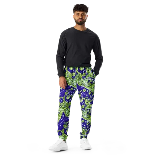 Galactic Greenery on a Men's Joggers