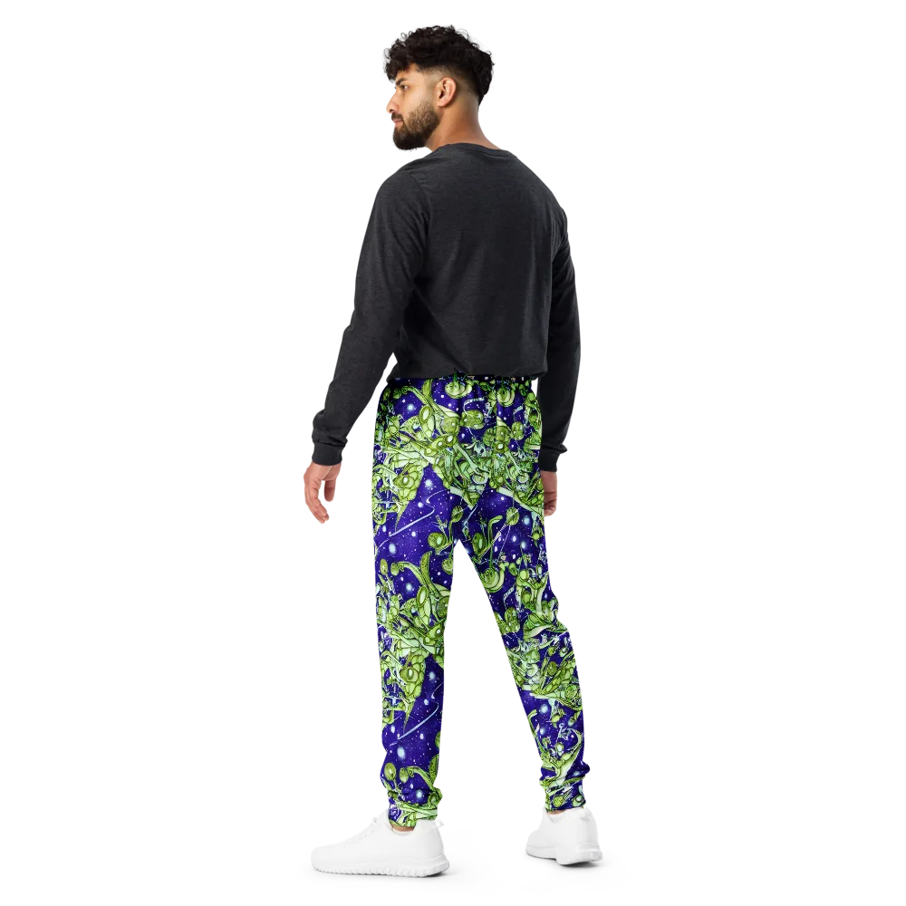 Galactic Greenery on Men's Joggers — Back