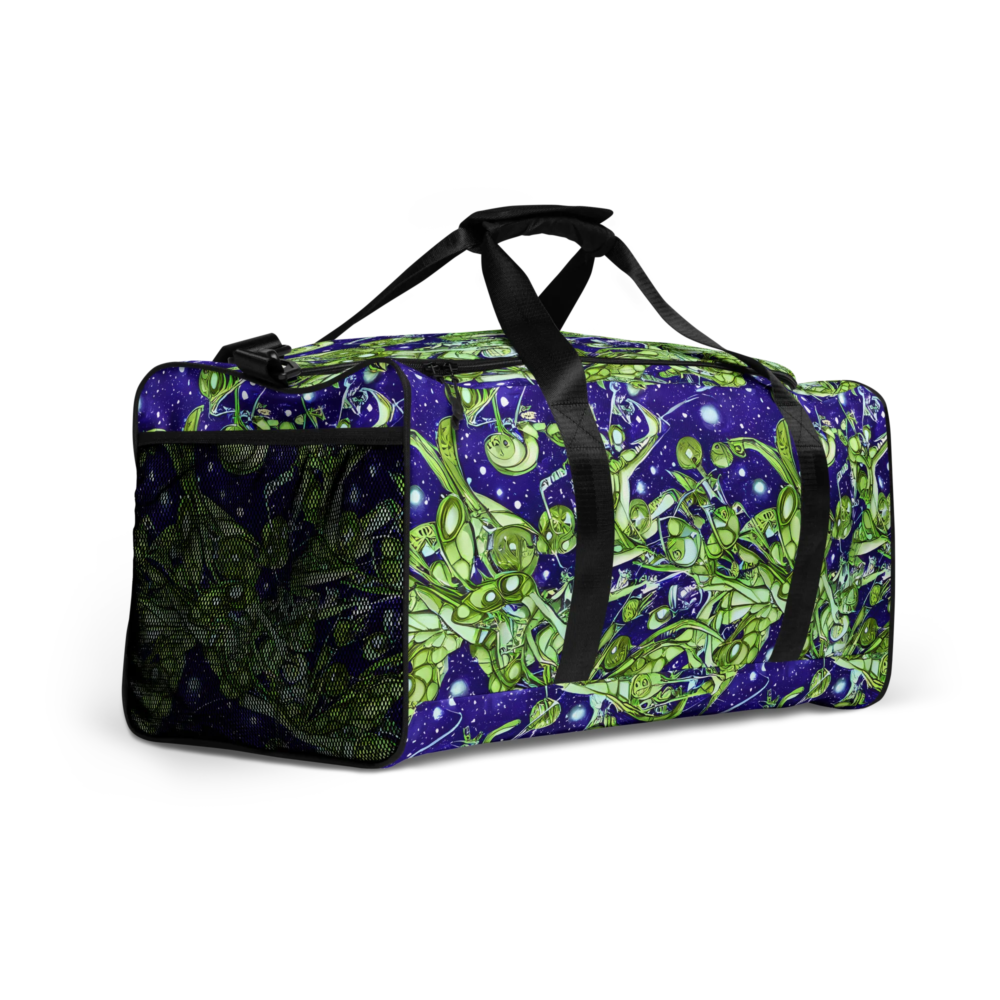 Galactic Greenery on Duffle Bag — Right Front