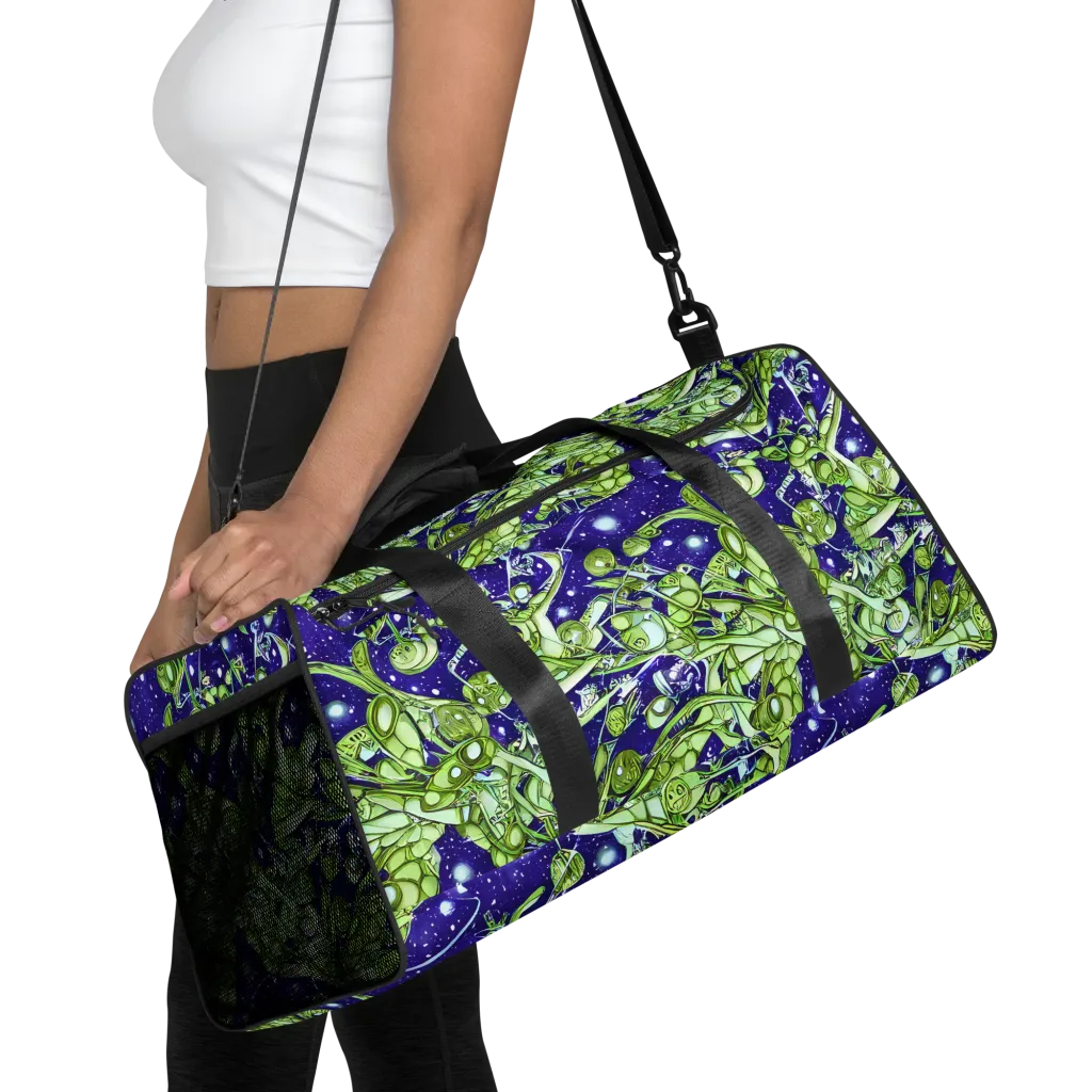 Galactic Greenery on Duffle Bag — Front