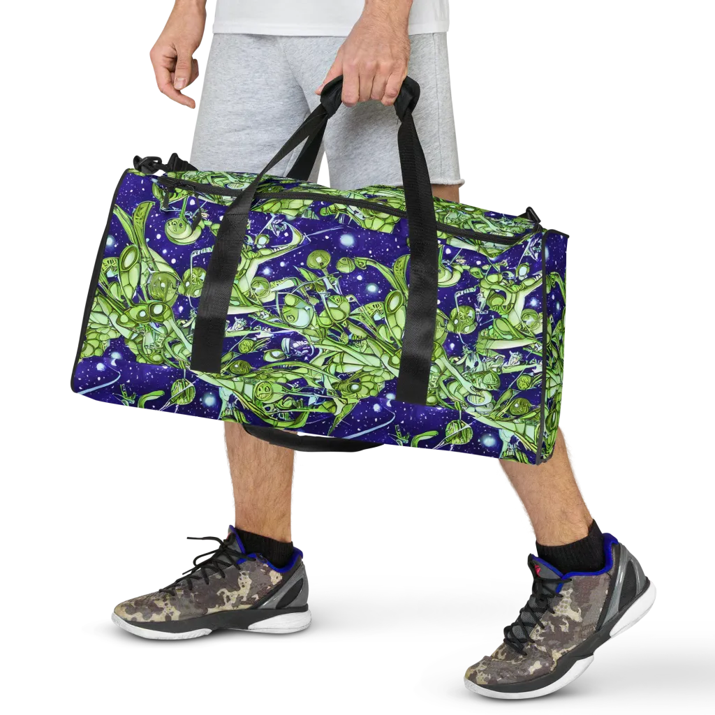 Galactic Greenery on Duffle Bag — Front