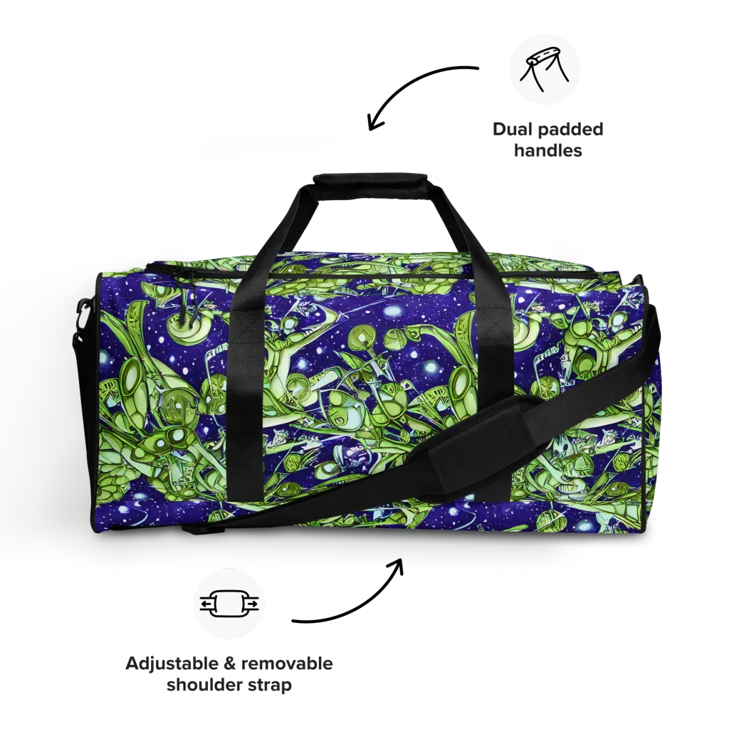 Galactic Greenery on Duffle Bag — Front