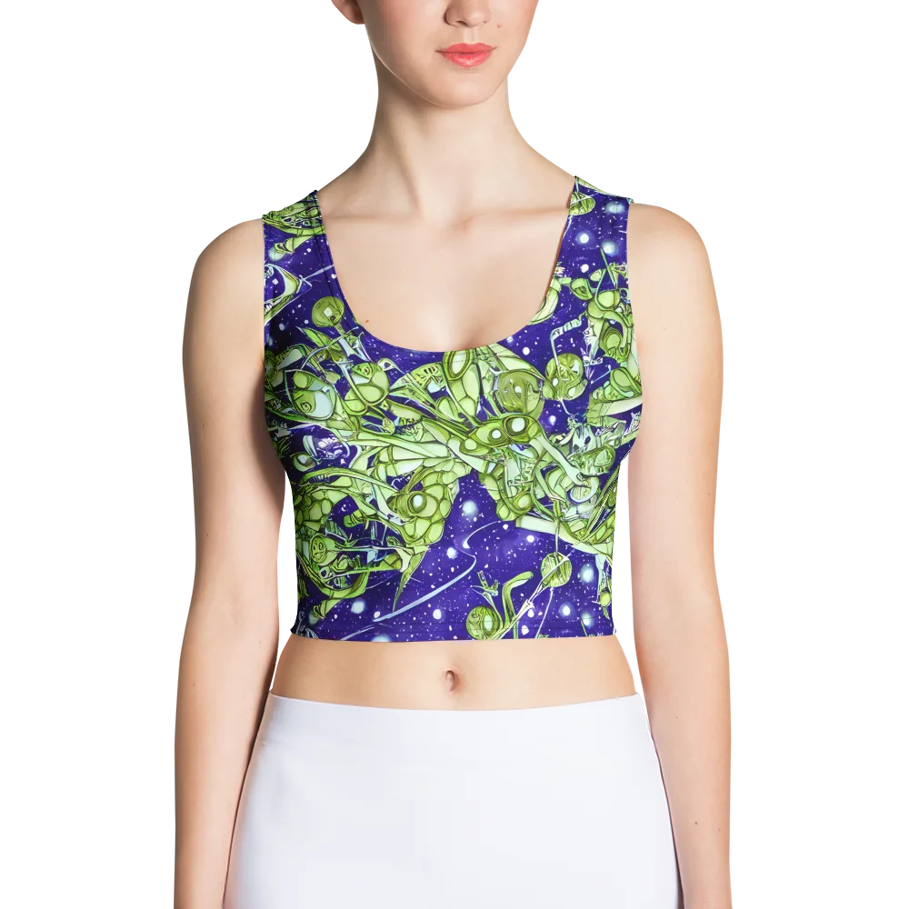 Galactic Greenery on Crop Top — Front