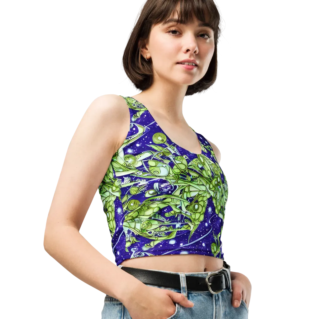 Galactic Greenery on Crop Top — Right Front