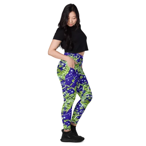 Galactic Greenery on a Leggings with Pockets