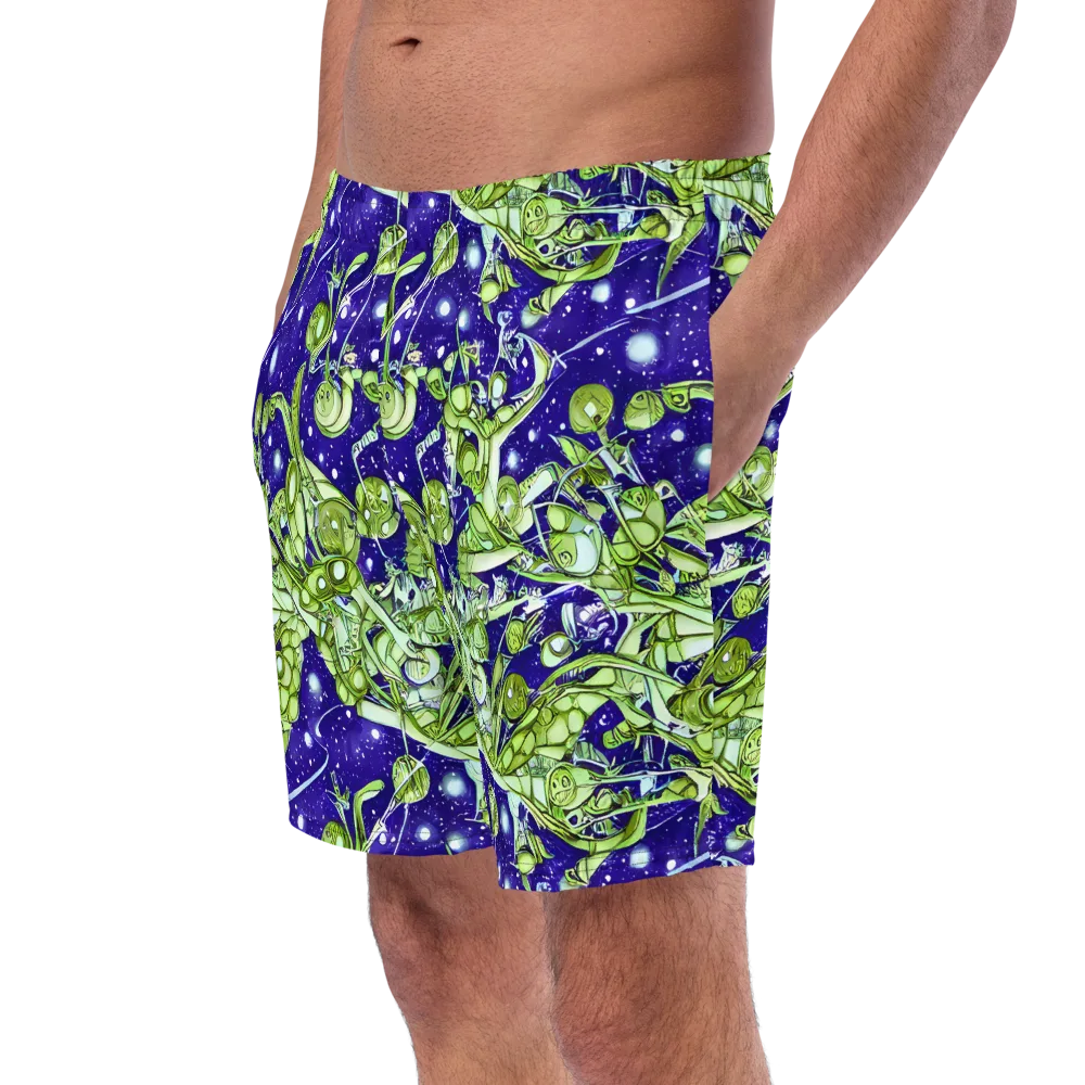 Galactic Greenery on Swim Trunks — Left Front
