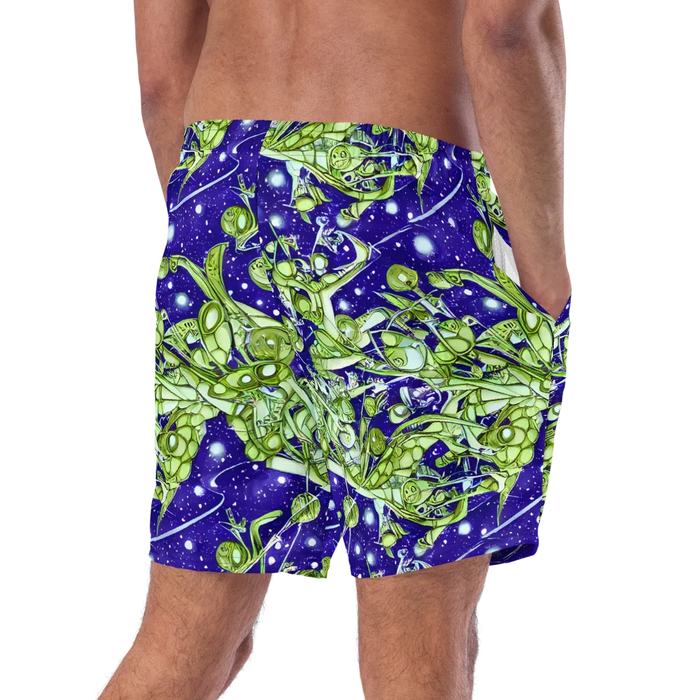 Galactic Greenery on Swim Trunks — Right Back
