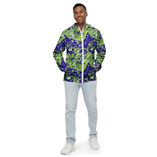 Galactic Greenery on a Men's Windbreaker