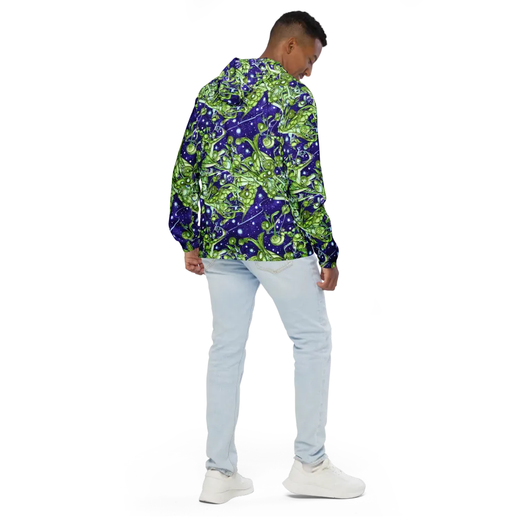 Galactic Greenery on Men's Windbreaker — Back