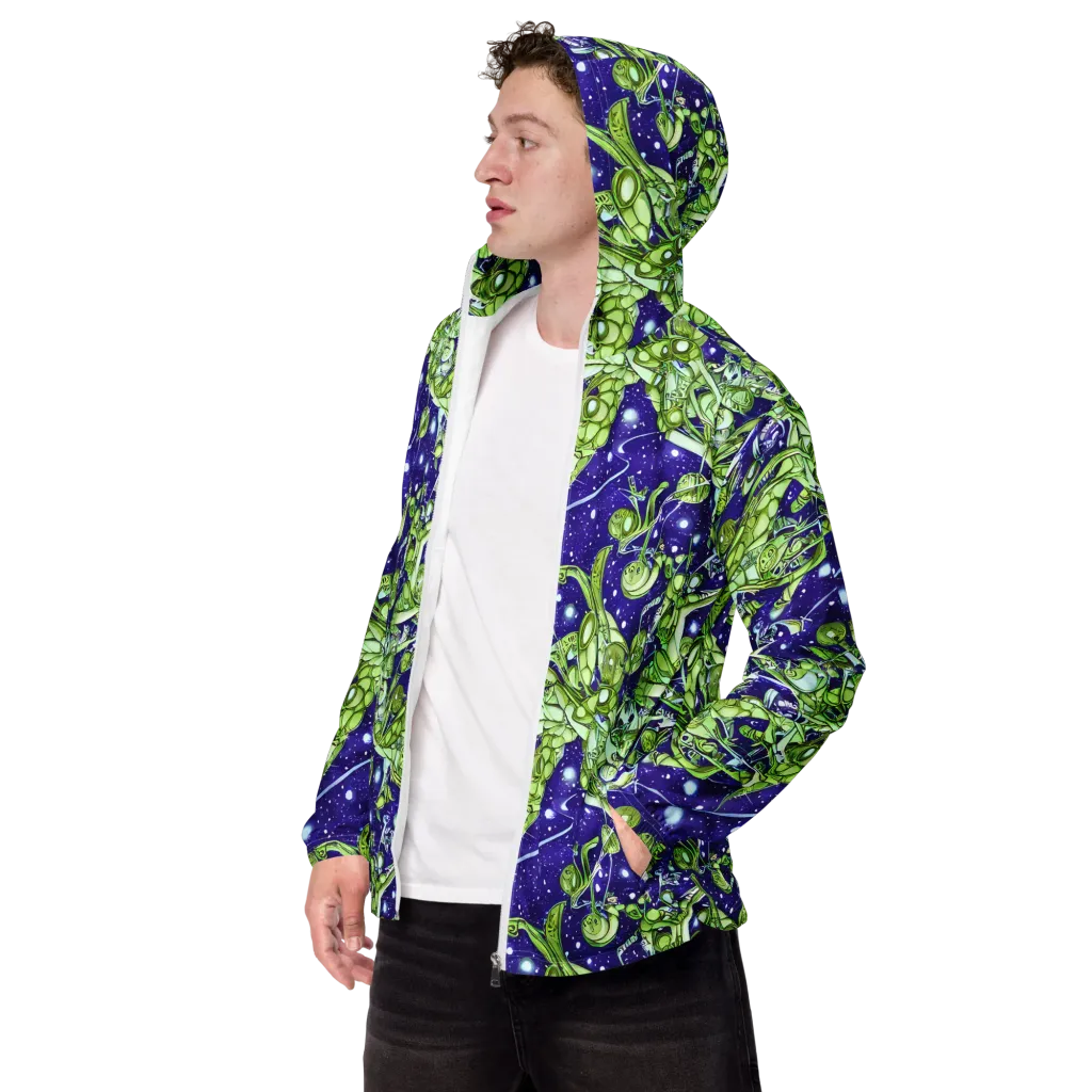 Galactic Greenery on Men's Windbreaker — Left Front
