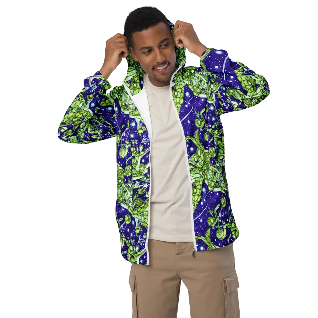 Galactic Greenery on Men's Windbreaker — Front