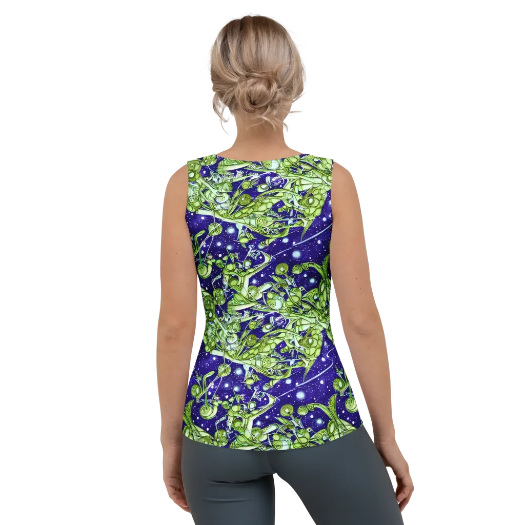 Galactic Greenery on Women's Tank Top — Back