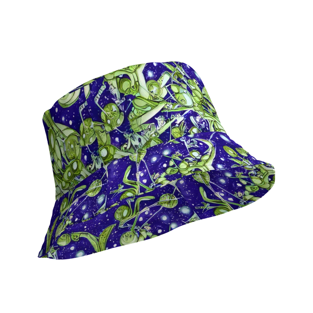 Galactic Greenery on Reversible Bucket Hat — Product details Outside