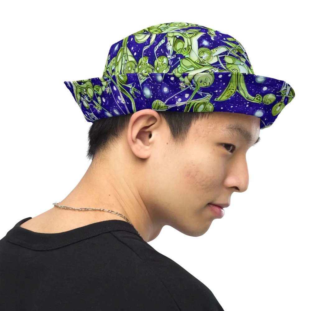 Galactic Greenery on Reversible Bucket Hat — Right Outside