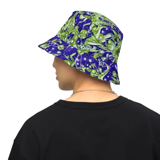 Galactic Greenery on a Reversible Bucket Hat