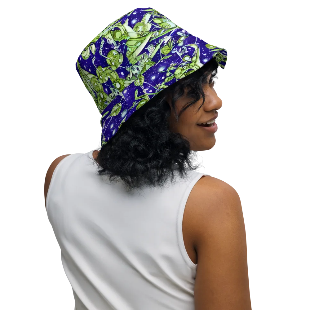 Galactic Greenery on Reversible Bucket Hat — Right Outside