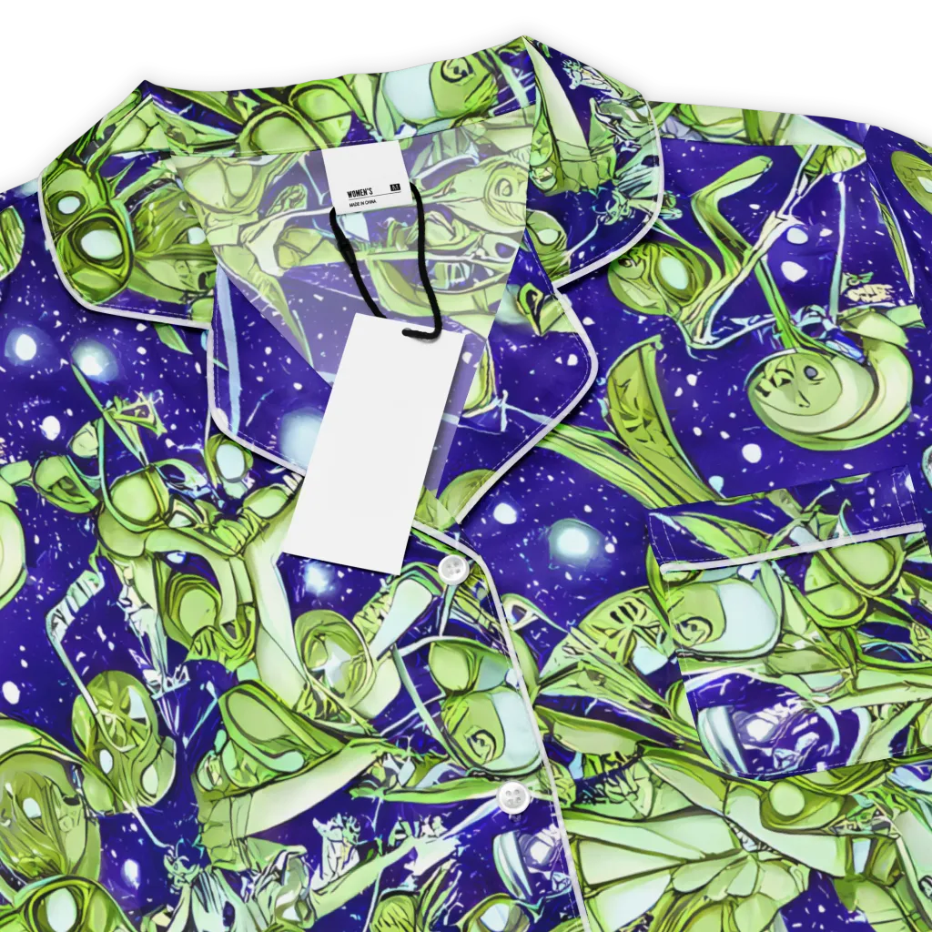 Galactic Greenery on Women's Short Sleeve Pajama Top — Product details