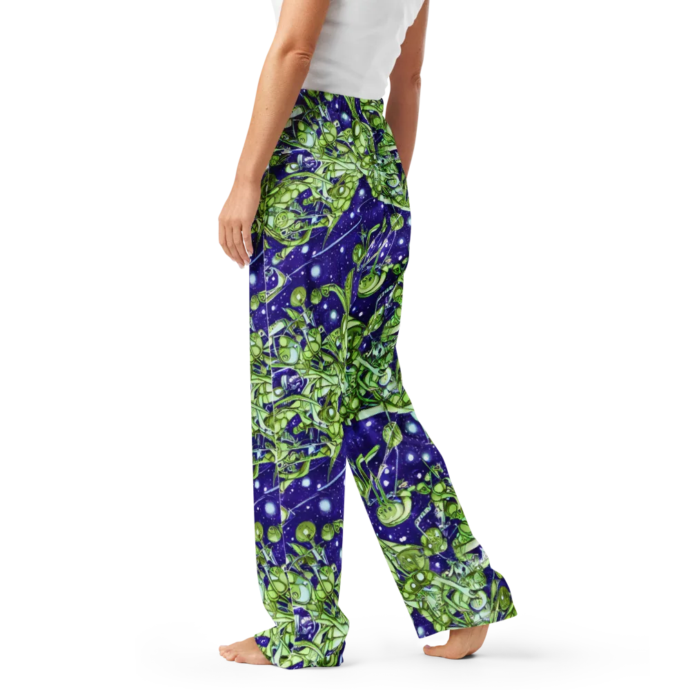 Galactic Greenery on Women's Pajama Pants — Left
