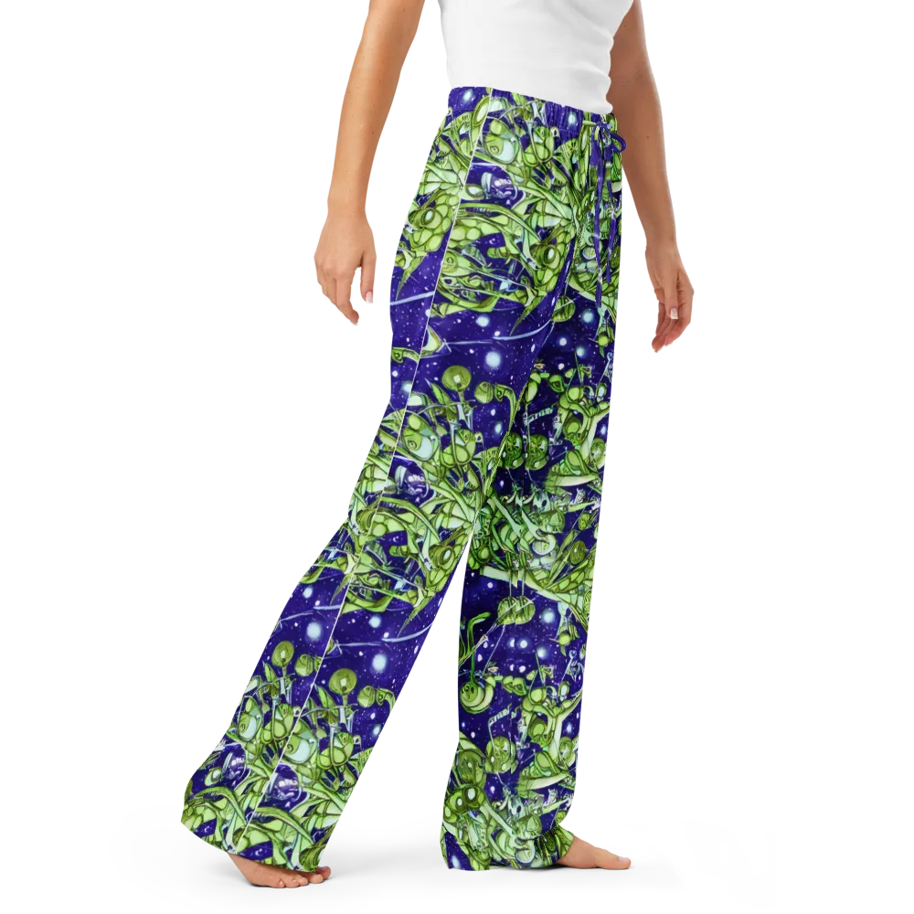 Galactic Greenery on Women's Pajama Pants — Right Front