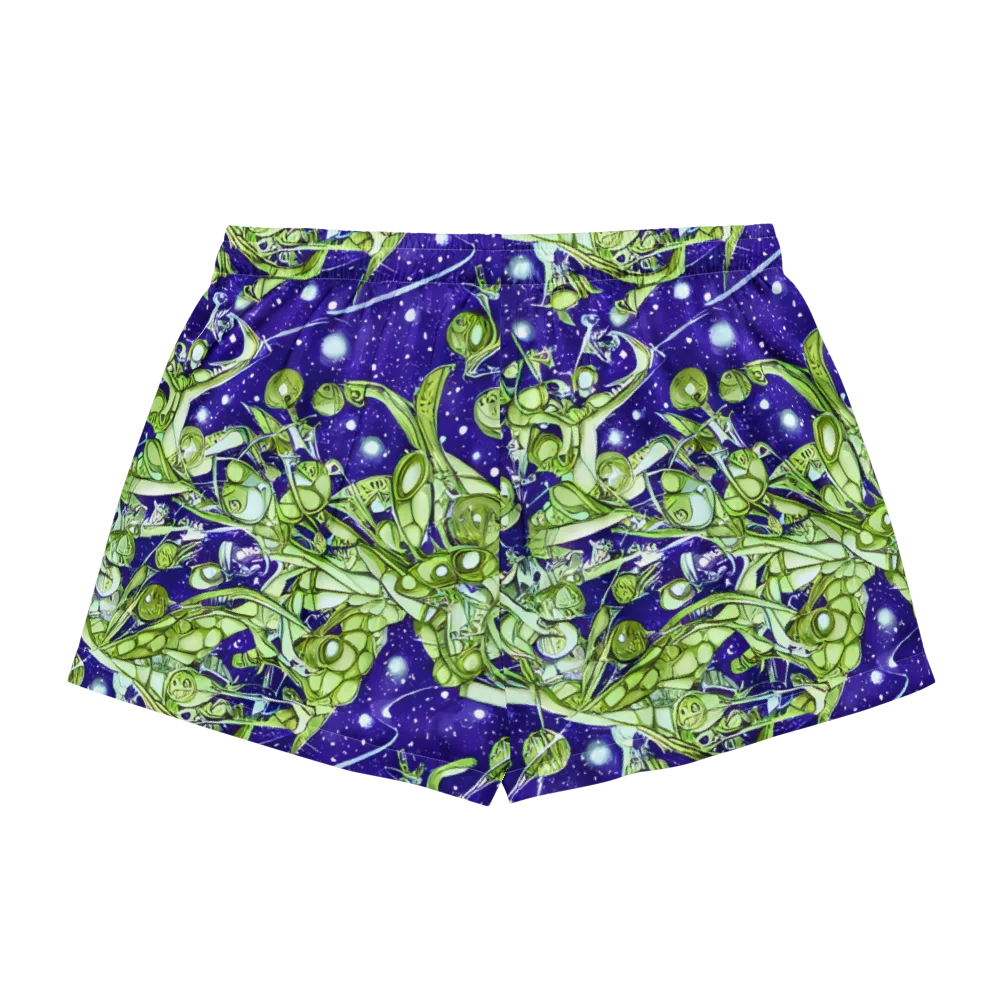 Galactic Greenery on Women's Pajama Shorts — Back
