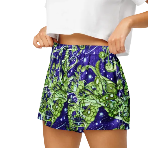 Galactic Greenery on a Women's Pajama Shorts