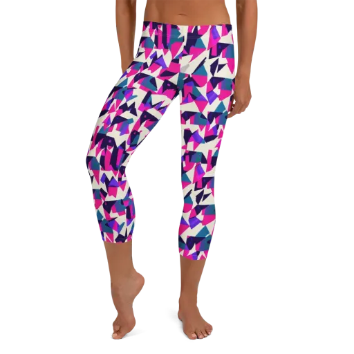 Ultraviolet Confetti on a Capri Leggings