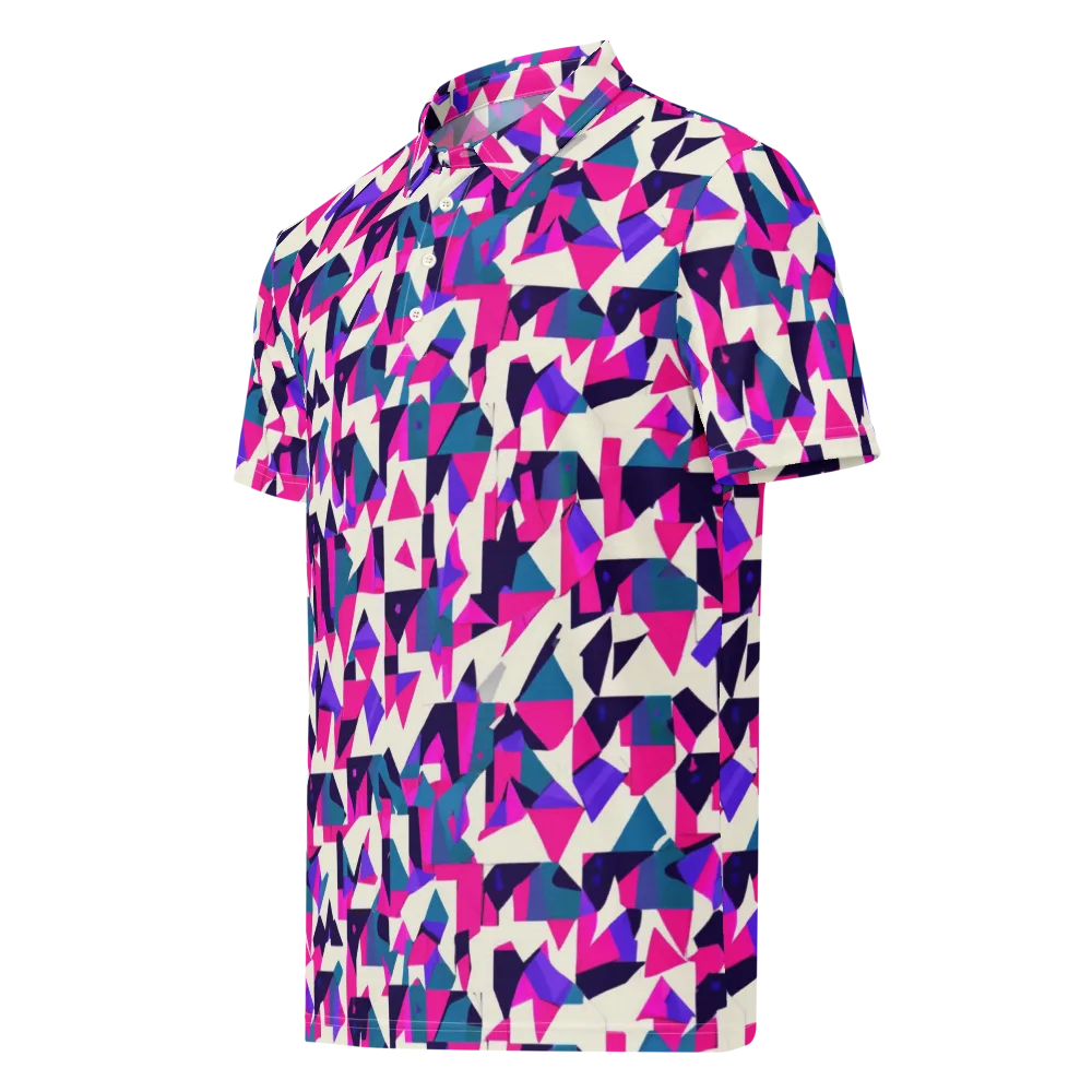 Ultraviolet Confetti on Men's Slim Fit Polo Shirt — Left Front
