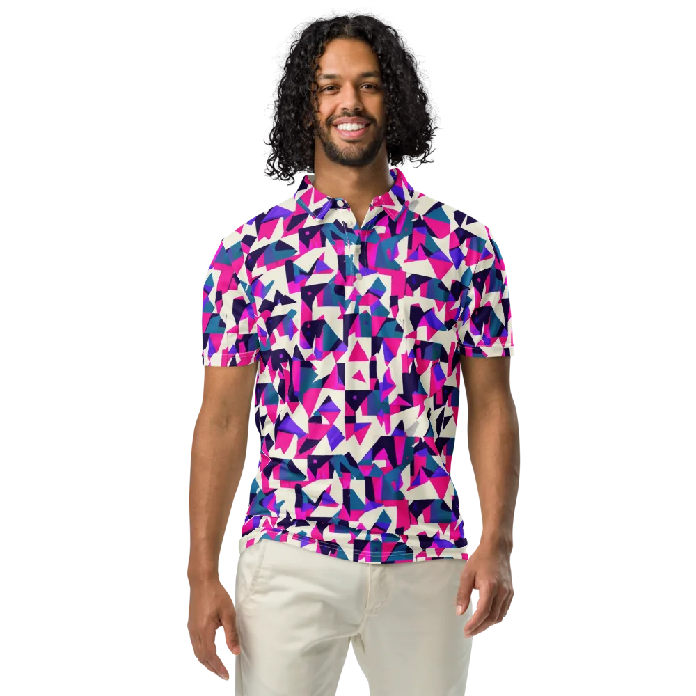 Ultraviolet Confetti on Men's Slim Fit Polo Shirt — Front