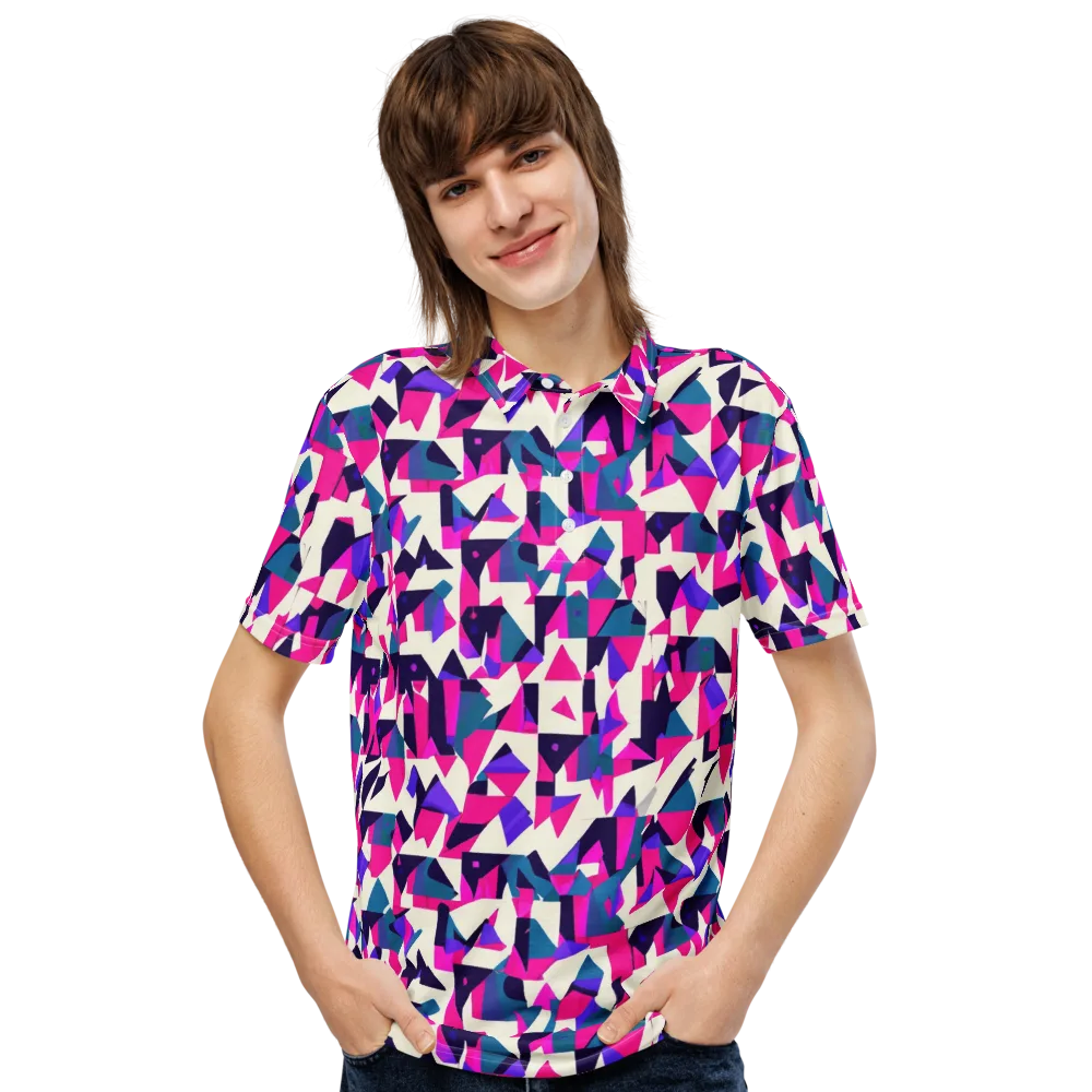 Ultraviolet Confetti on Men's Slim Fit Polo Shirt — Front