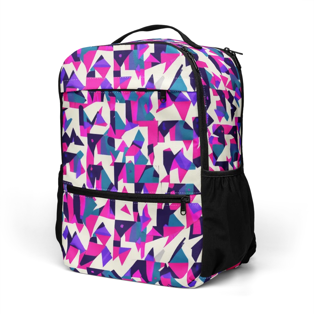 Ultraviolet Confetti on Utility Backpack — Left Front
