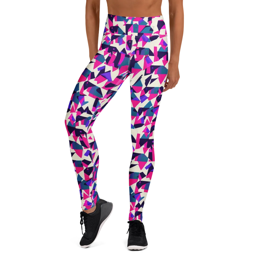 Ultraviolet Confetti on Yoga Leggings — Front