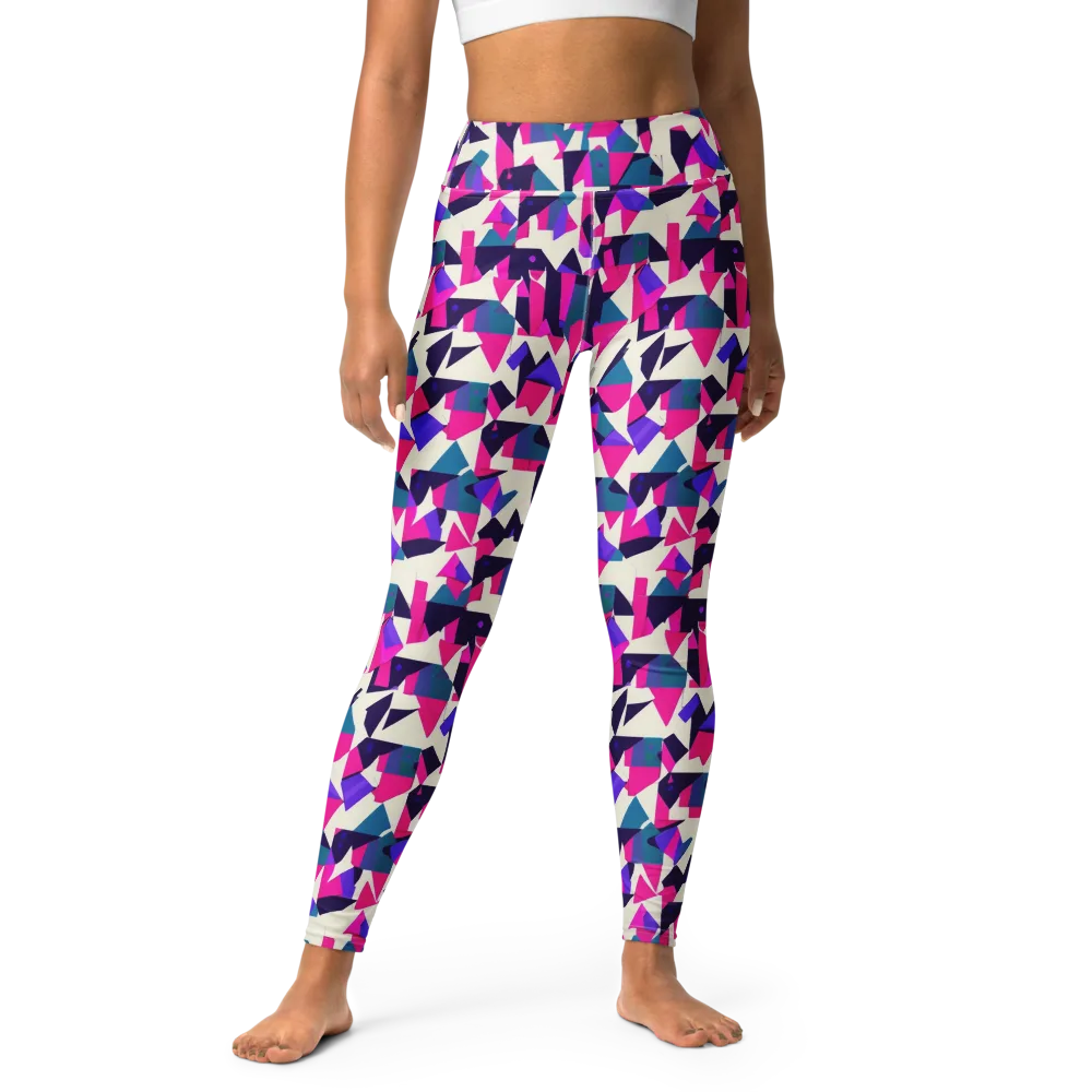 Ultraviolet Confetti on Yoga Leggings — Front