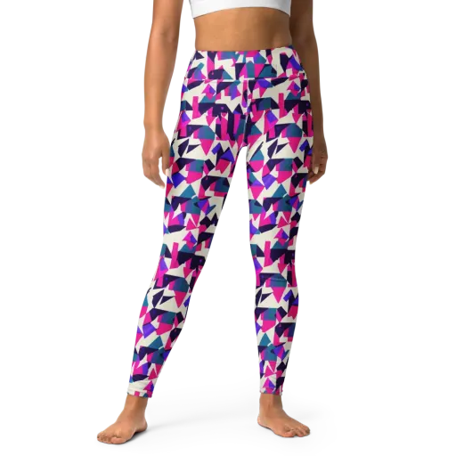 Ultraviolet Confetti on a Yoga Leggings