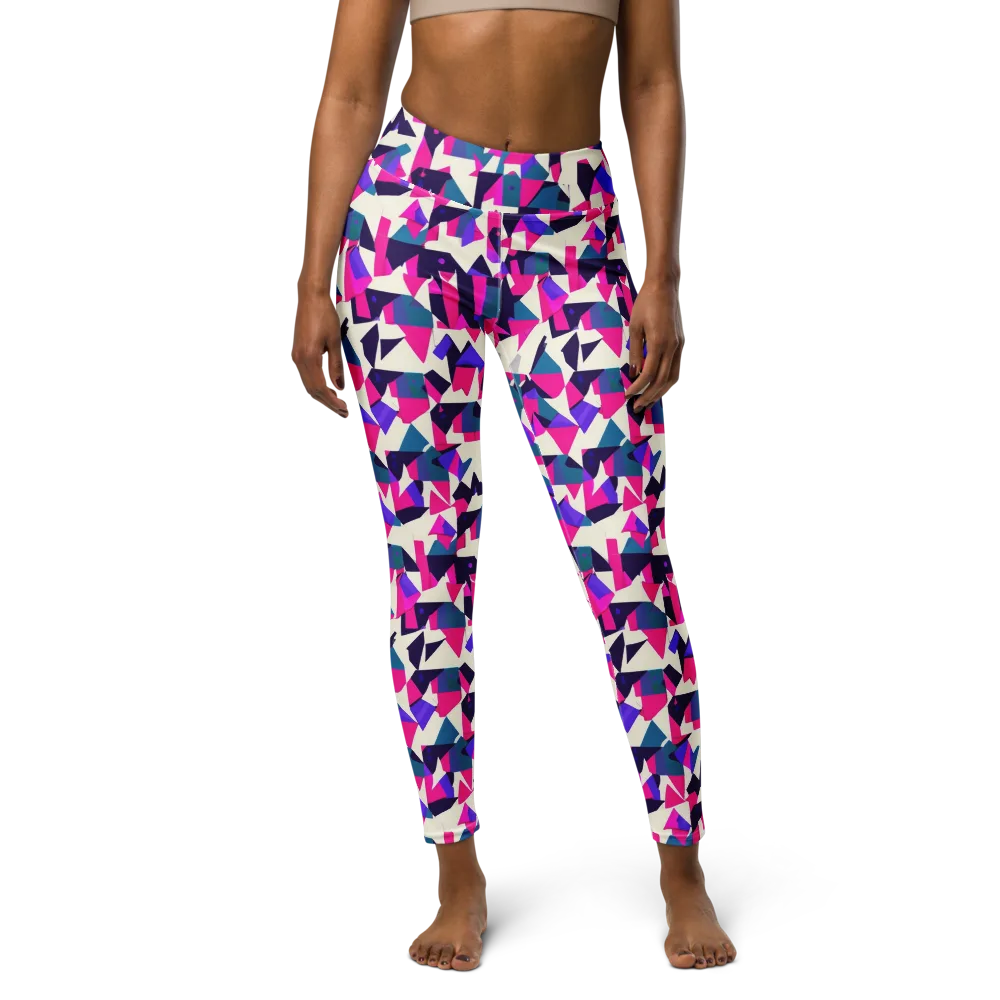 Ultraviolet Confetti on Yoga Leggings — Front