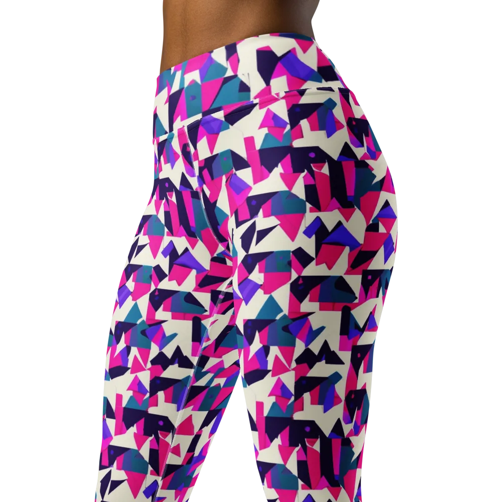 Ultraviolet Confetti on Yoga Leggings — Left Front
