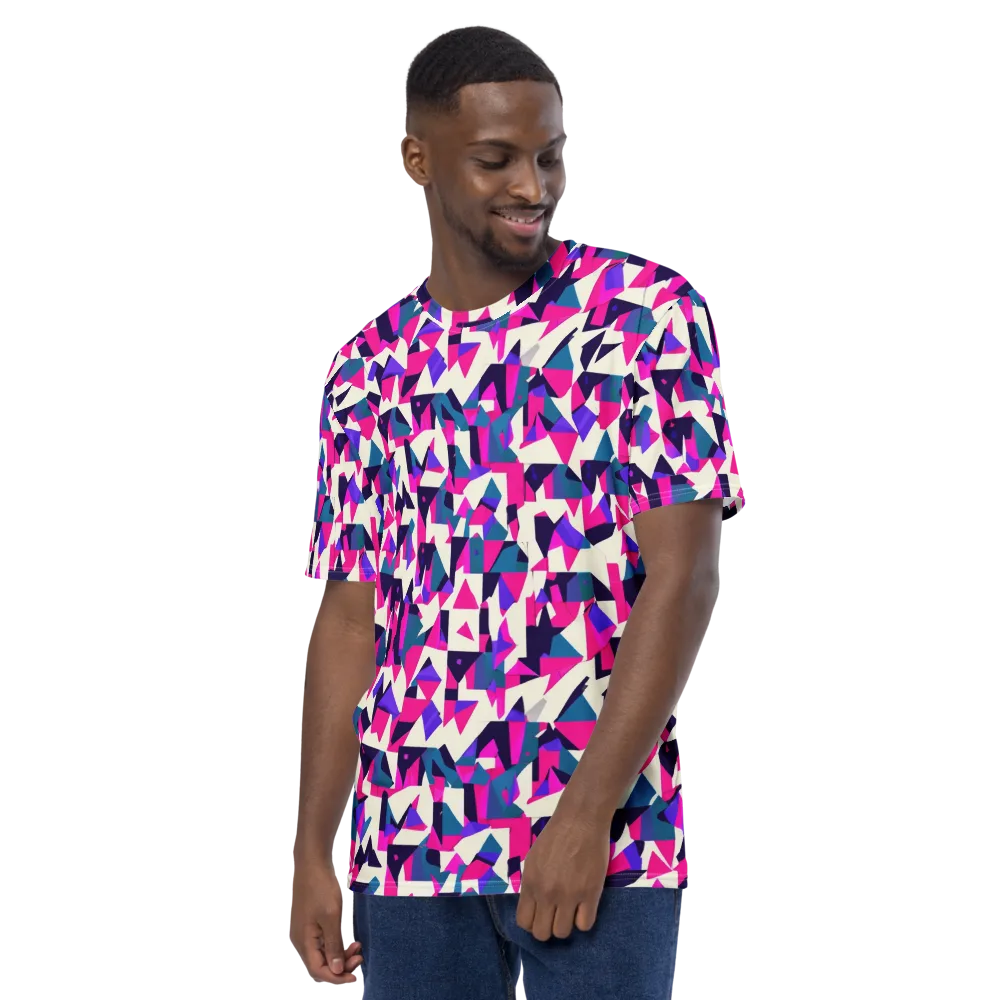 Ultraviolet Confetti on Men's Crew Neck T-Shirt — Left