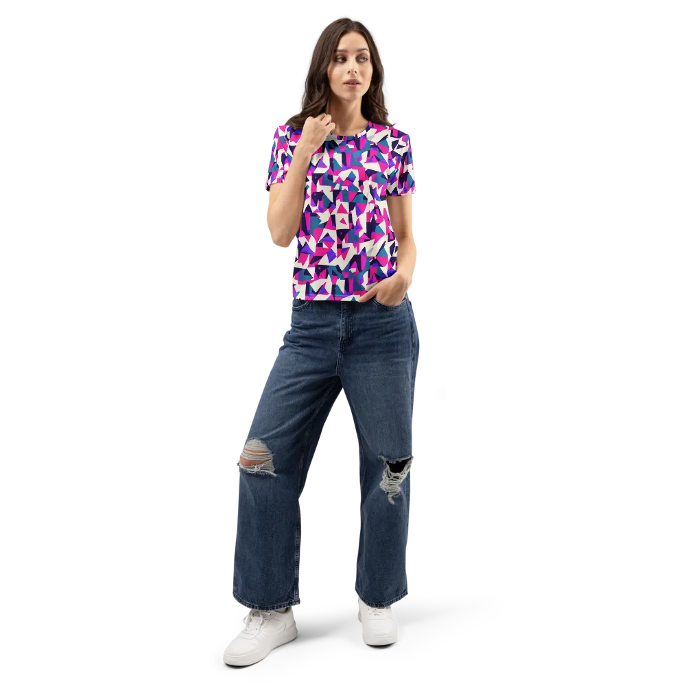 Ultraviolet Confetti on Women's Crew Neck T-Shirt — Front