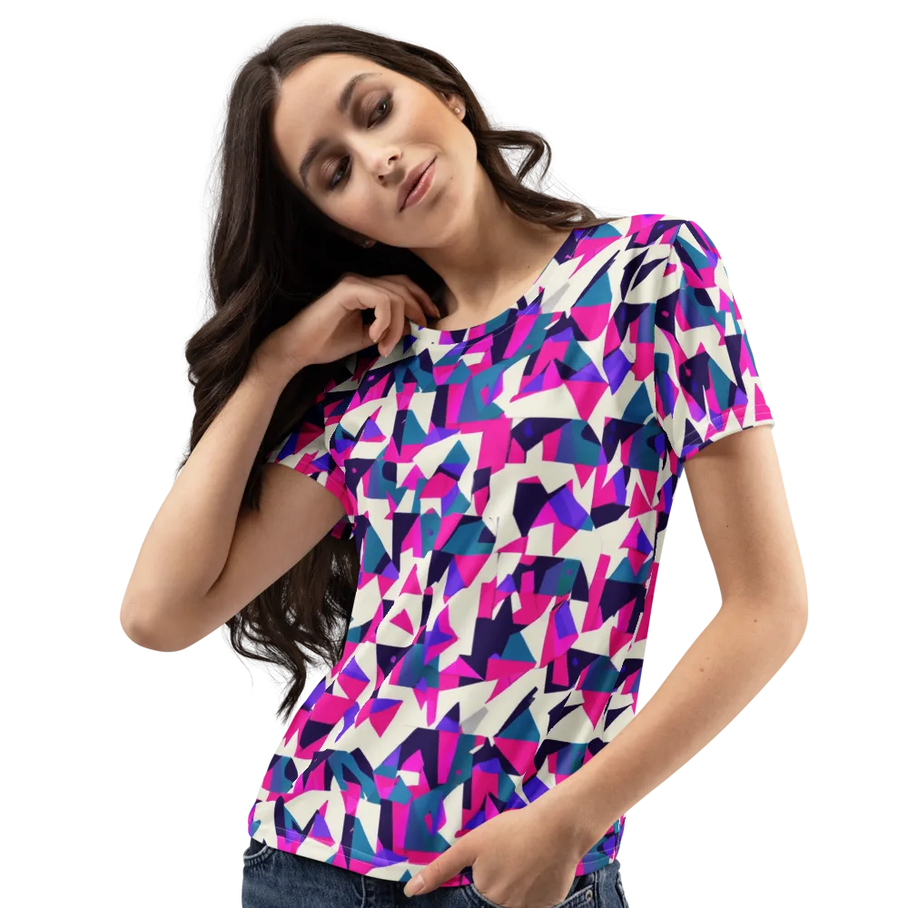 Ultraviolet Confetti on Women's Crew Neck T-Shirt — Left Front