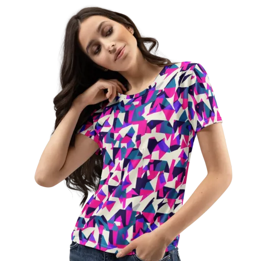 Ultraviolet Confetti on a Women's Crew Neck T-Shirt