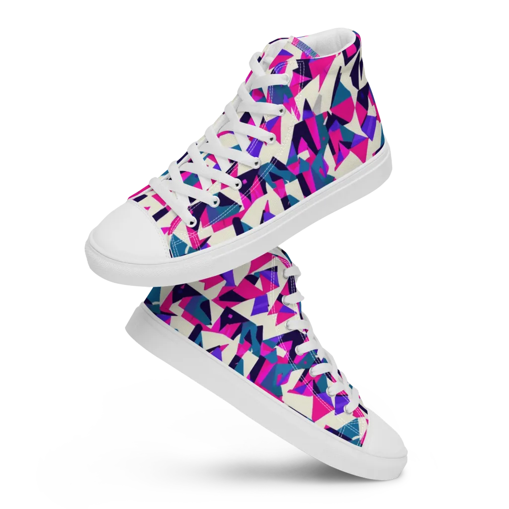 Ultraviolet Confetti on Women's High Top Canvas Shoes — Front