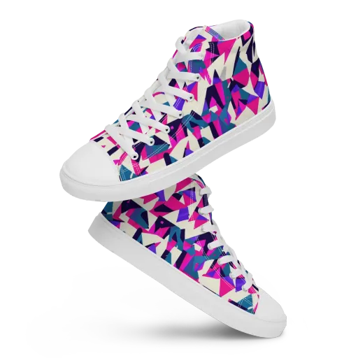 Ultraviolet Confetti on a Women's High Top Canvas Shoes