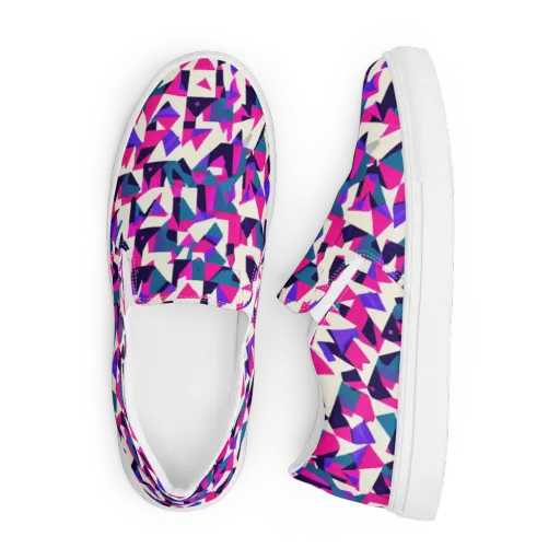 Ultraviolet Confetti on a Men's Slip-On Canvas Shoes