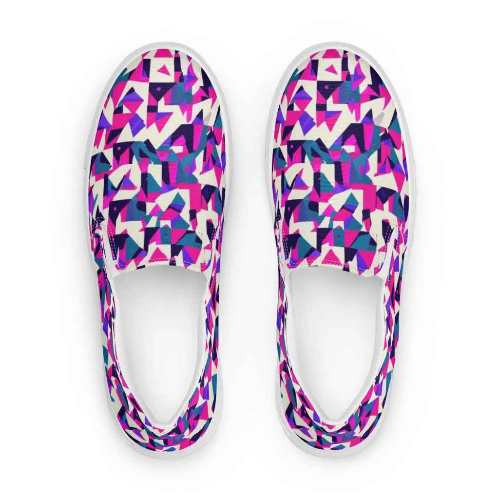 Ultraviolet Confetti on Women's Slip-On Canvas Shoes — Front