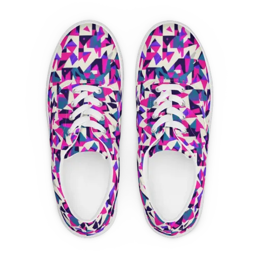 Ultraviolet Confetti on a Men's Lace-Up Canvas Shoes