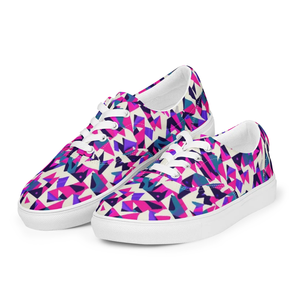 Ultraviolet Confetti on Men's Lace-Up Canvas Shoes — Left Front