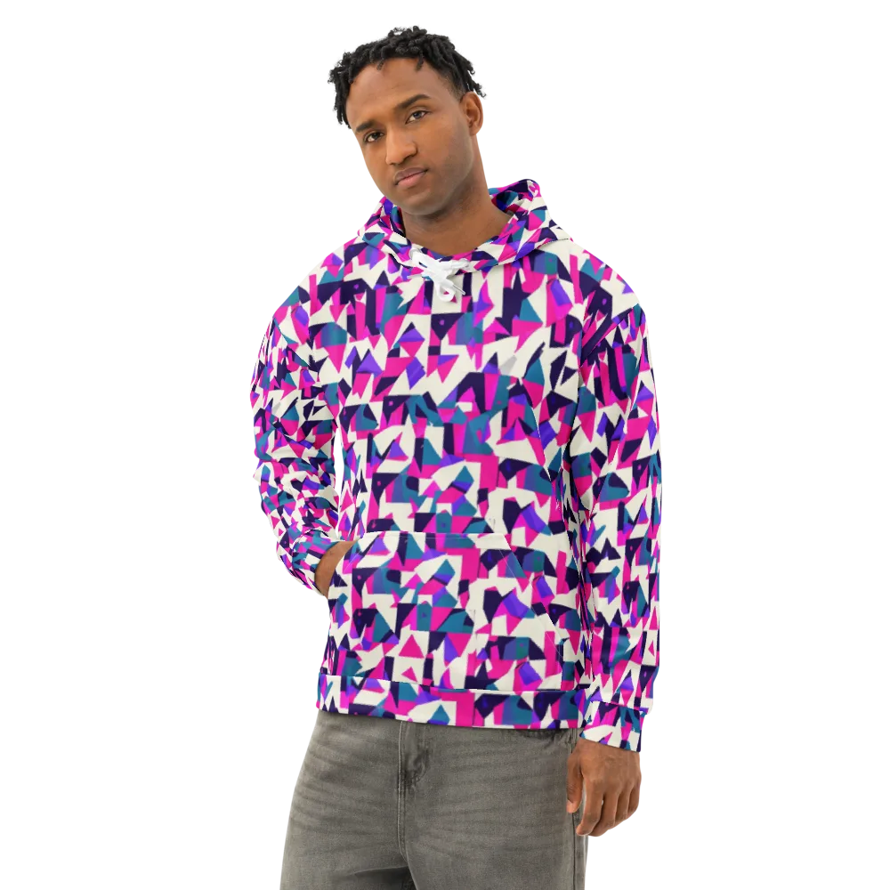 Ultraviolet Confetti on Cotton Hoodie — Left Front