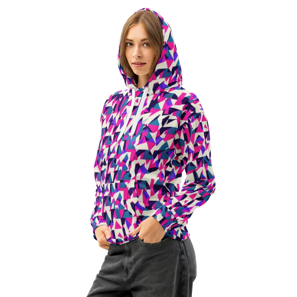 Ultraviolet Confetti on Cotton Hoodie — Left Front