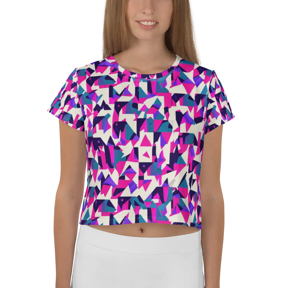 Ultraviolet Confetti on Crop Tee — Front