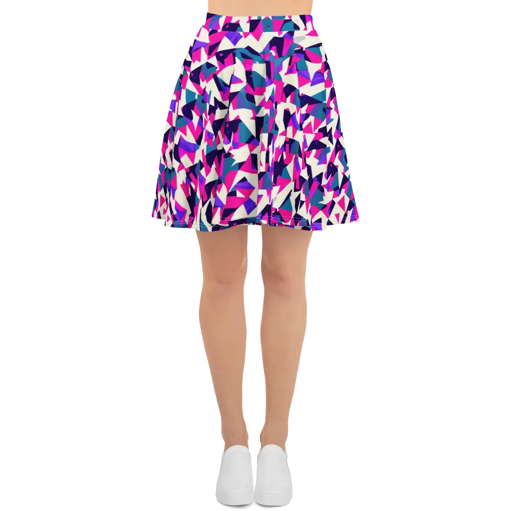 Ultraviolet Confetti on Skater Skirt — Front