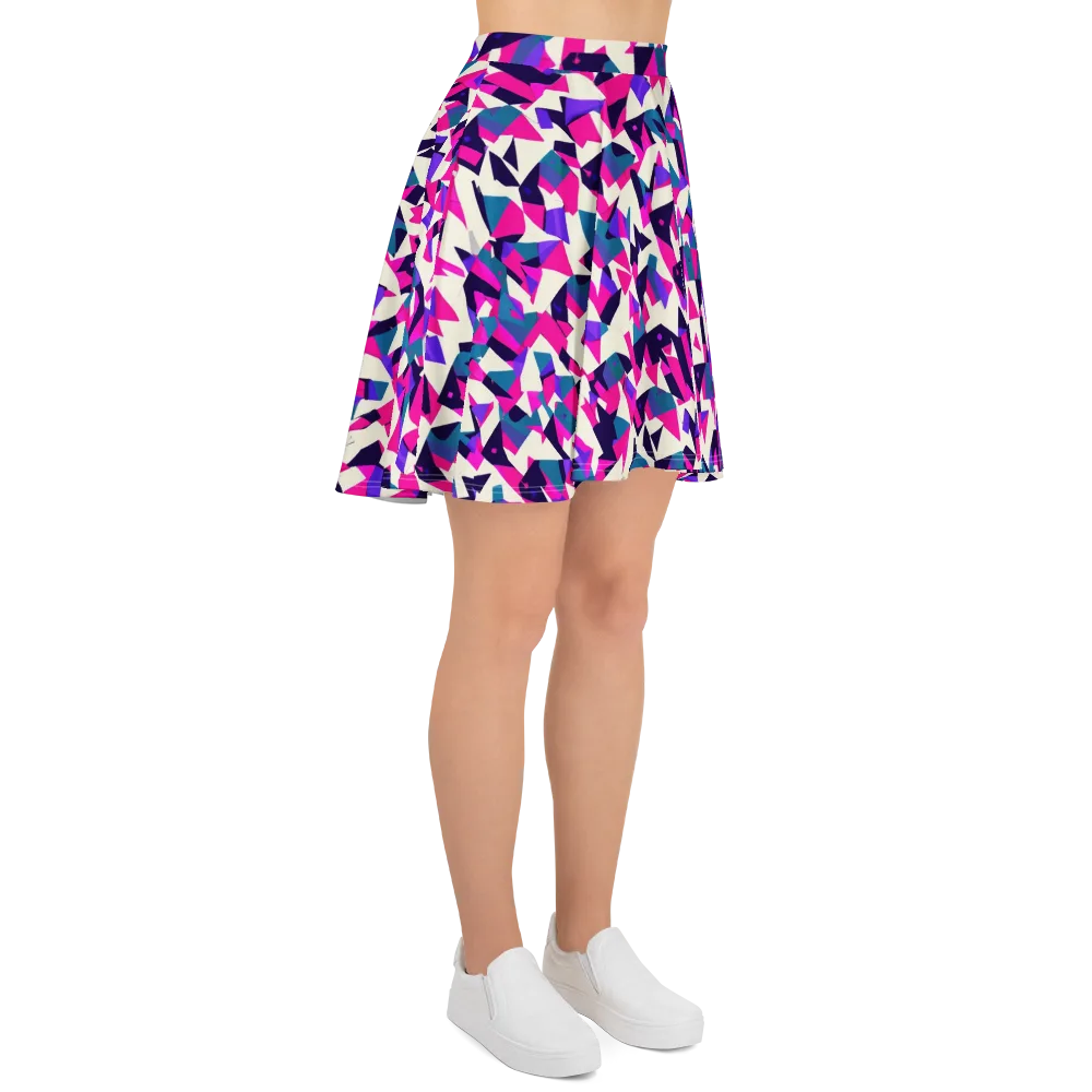 Ultraviolet Confetti on Skater Skirt — Right